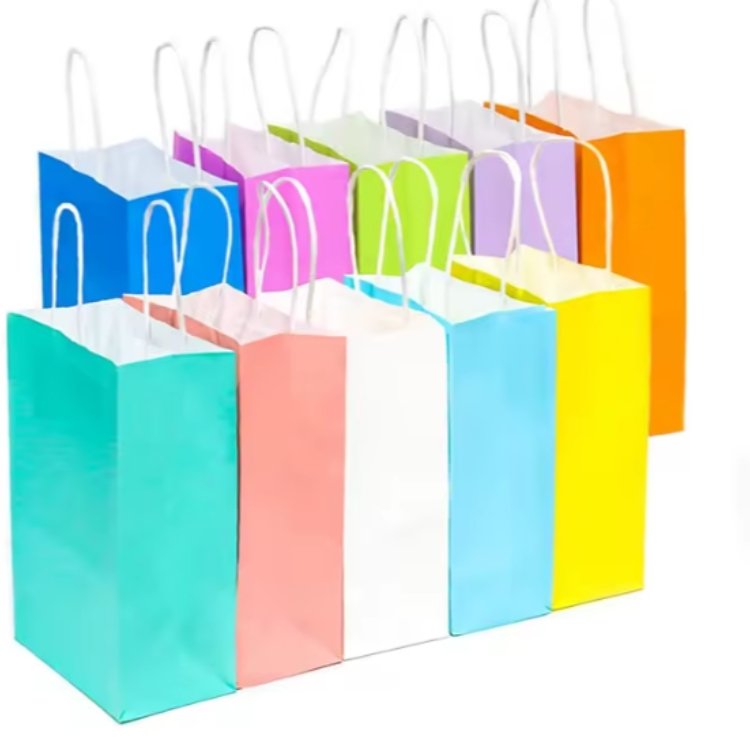 Promotional Kraft Packaging Kraft Offset Printed Paper Bag with Handles